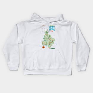 Welcome to Henry County Georgia - Illustrated Map Graphic - McDonough, Stockbridge, Locust Grove, Hampton Kids Hoodie